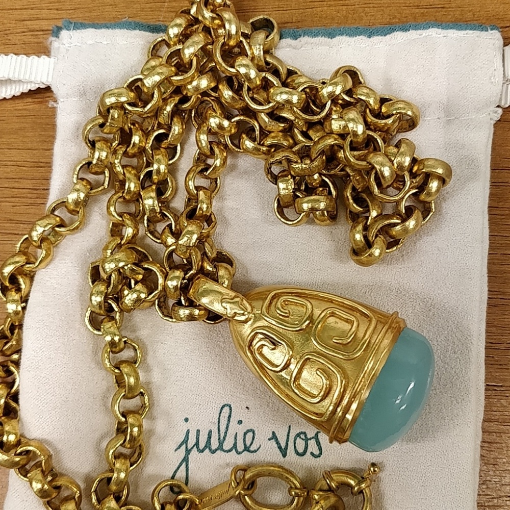 Julie Vos Greek Key Pendant Necklace